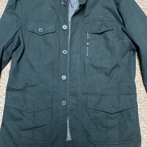 Slim XL Men Express Black high collar Zip up Jacket - Picture 6 of 8